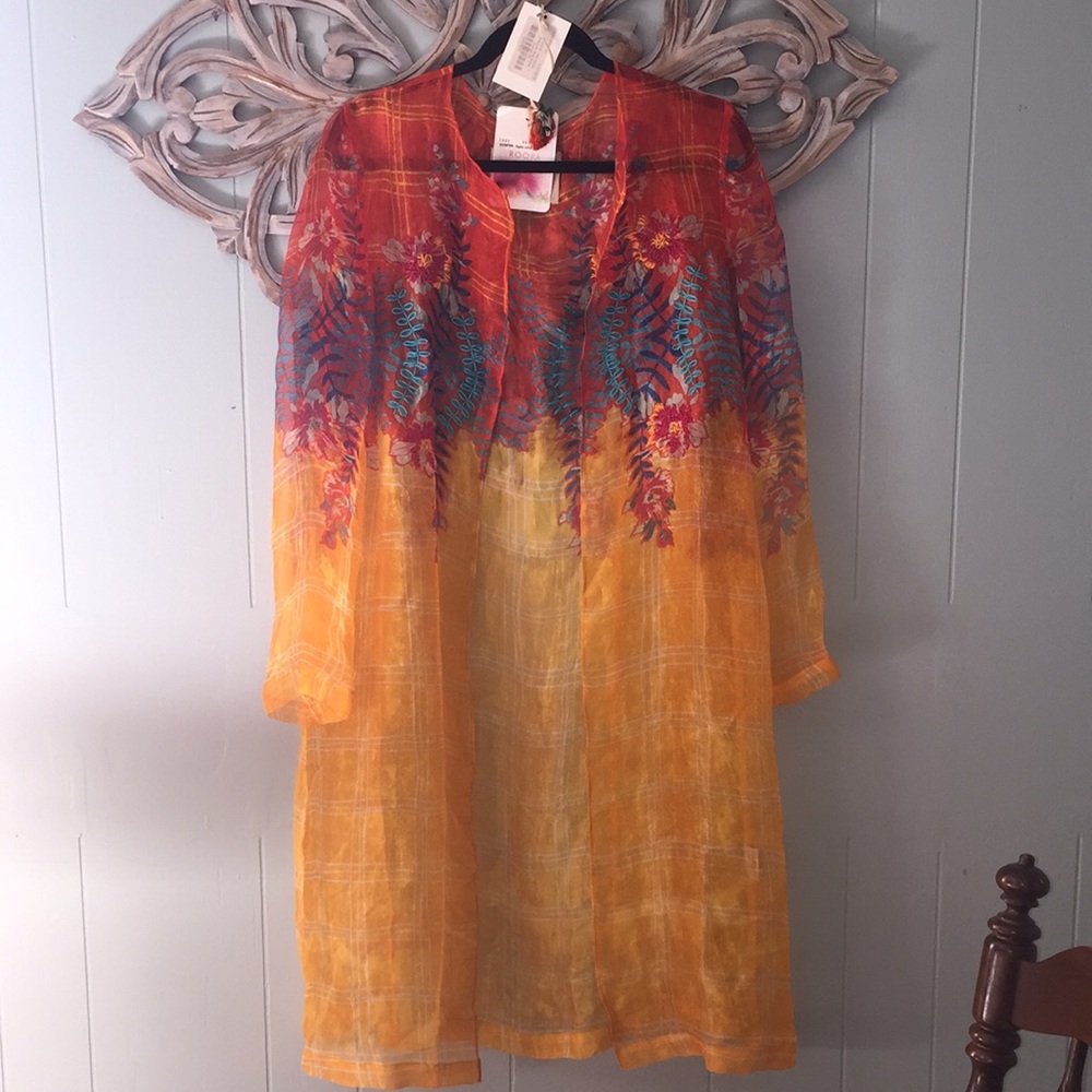 Roopa Resort Kimono Midi Robe Swimsuit Coverup